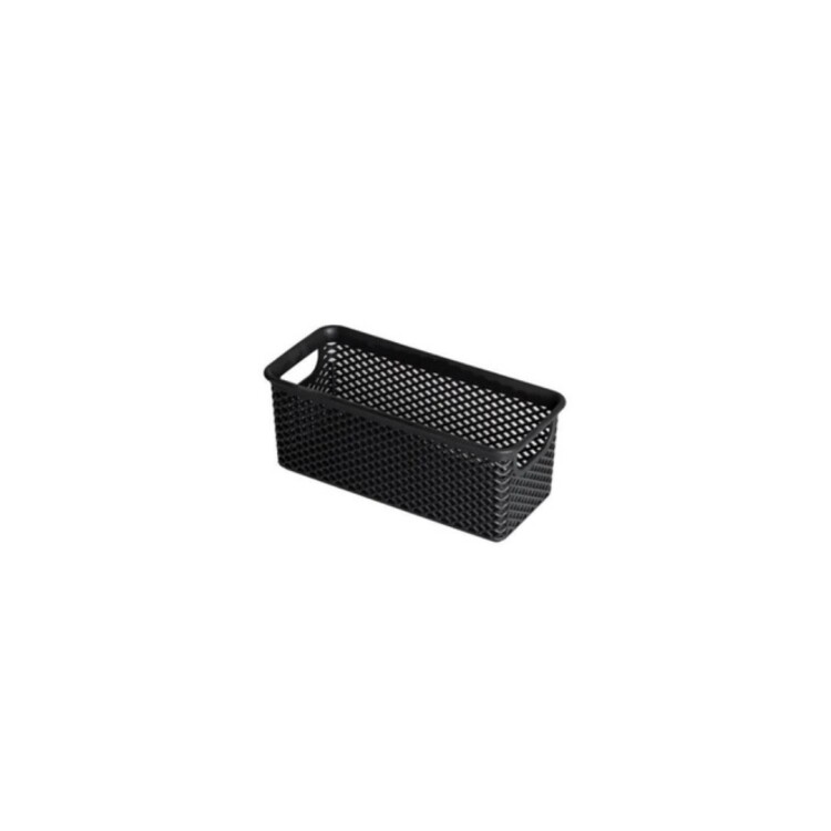 CANASTO ORGANIZADOR RECTANGULAR 20X9X8CM NEGRO