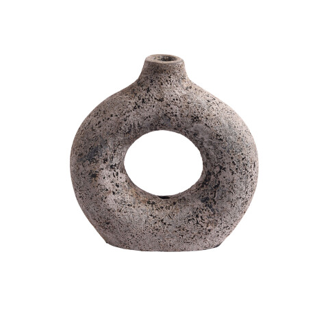 JARRÓN DECORATIVO CERAMICA BLANCO DONUT