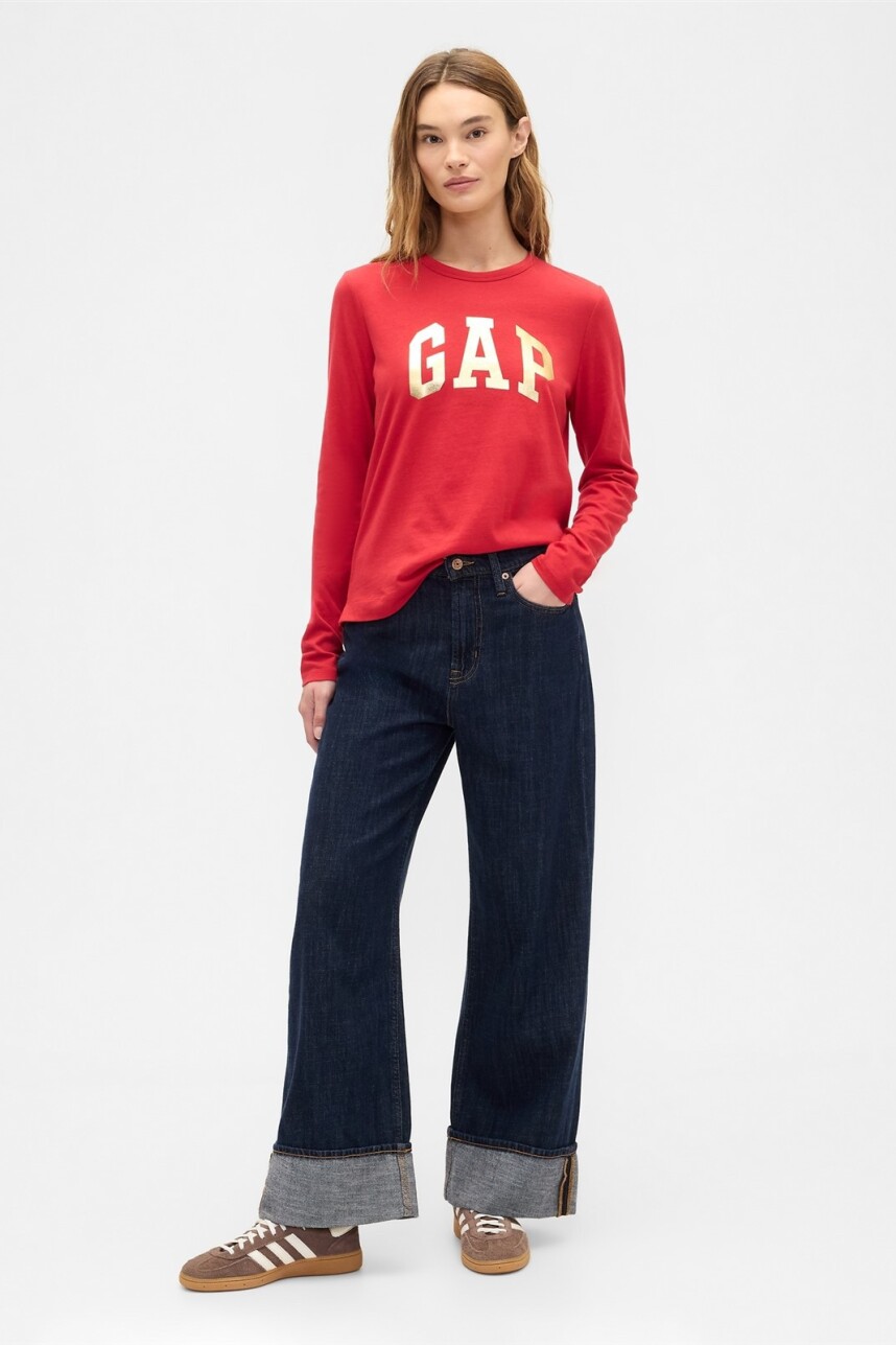 Remera Logo Gap Mujer Modern Red