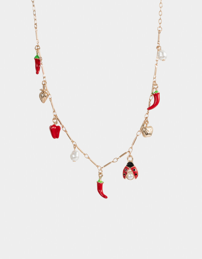 Collares Cortos Con perlas Collar Corto Multidijes Chilly - Dorado