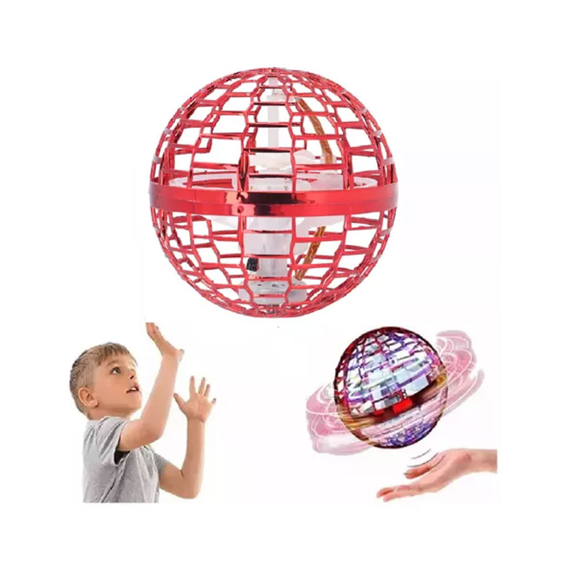 Nyxton - Bola voladora Luminosa, Juguete Interactivo para niños, Juego Volador con Efectos Luminosos (Rojo Nyxton - Bola voladora Luminosa, Juguete Interactivo para niños, Juego Volador con Efectos Luminosos (Rojo