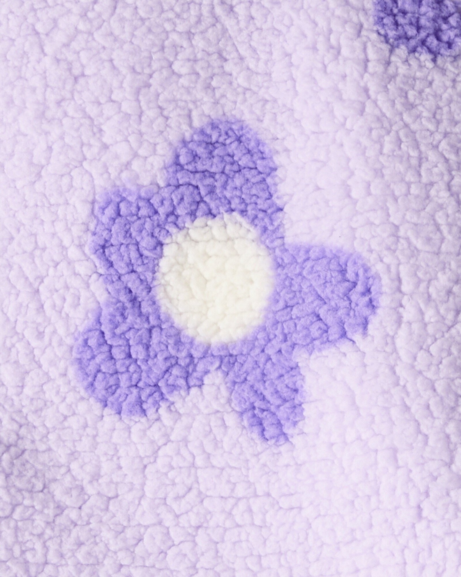 Buzo polar, cierre un cuarto, diseño floral Sin color