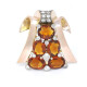 Clip Prendedor 18K Con Brillantes Y Topacios Clip Prendedor 18K Con Brillantes Y Topacios