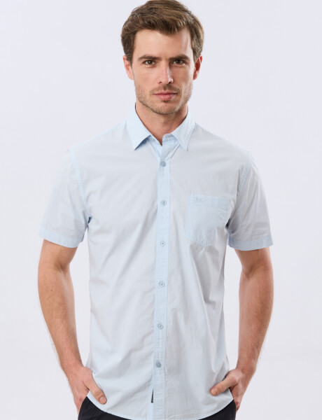 CAMISA LISA DE ALGODÓN Celeste