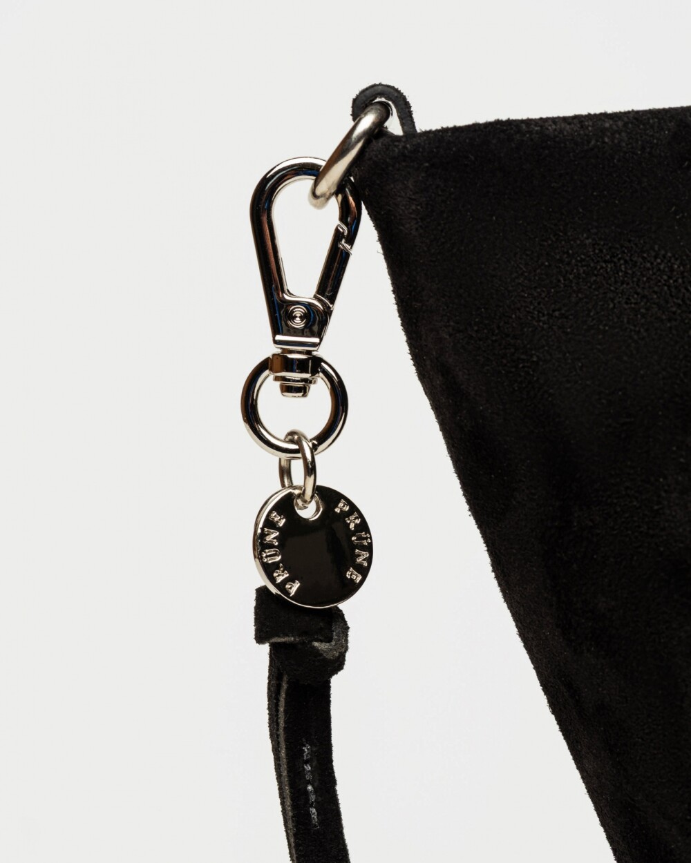 Cartera de mano The Flapper en cuero gamuza Negro