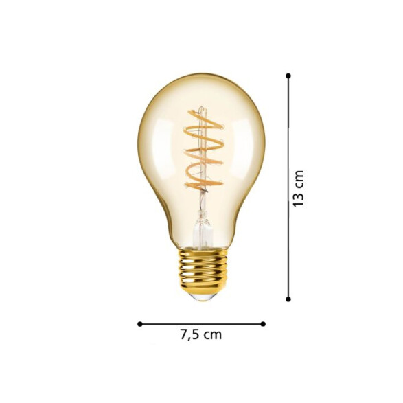 Lámpara LED ámbar A60 E27 4W cálida dimerizable EG5252