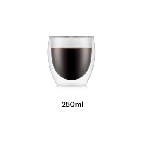 Vaso térmico de vidrio de doble pared 250ml Vaso Térmico De Vidrio De Doble Pared 250ml