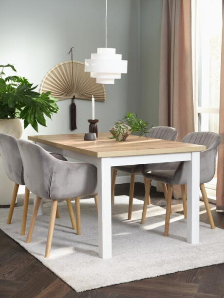 Silla de comedor ADSLEV terciopelo gris/nat Silla de comedor ADSLEV terciopelo gris/nat