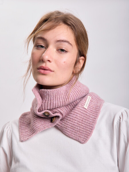 Cuello punto con botones Rosa Pastel