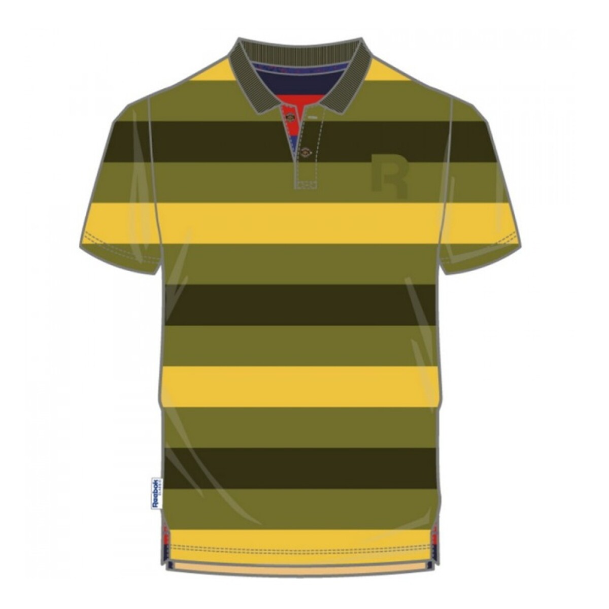 Remera Reebok Classic Para Hombre Striple Polo Urbana Casual - Verde/amarillo 