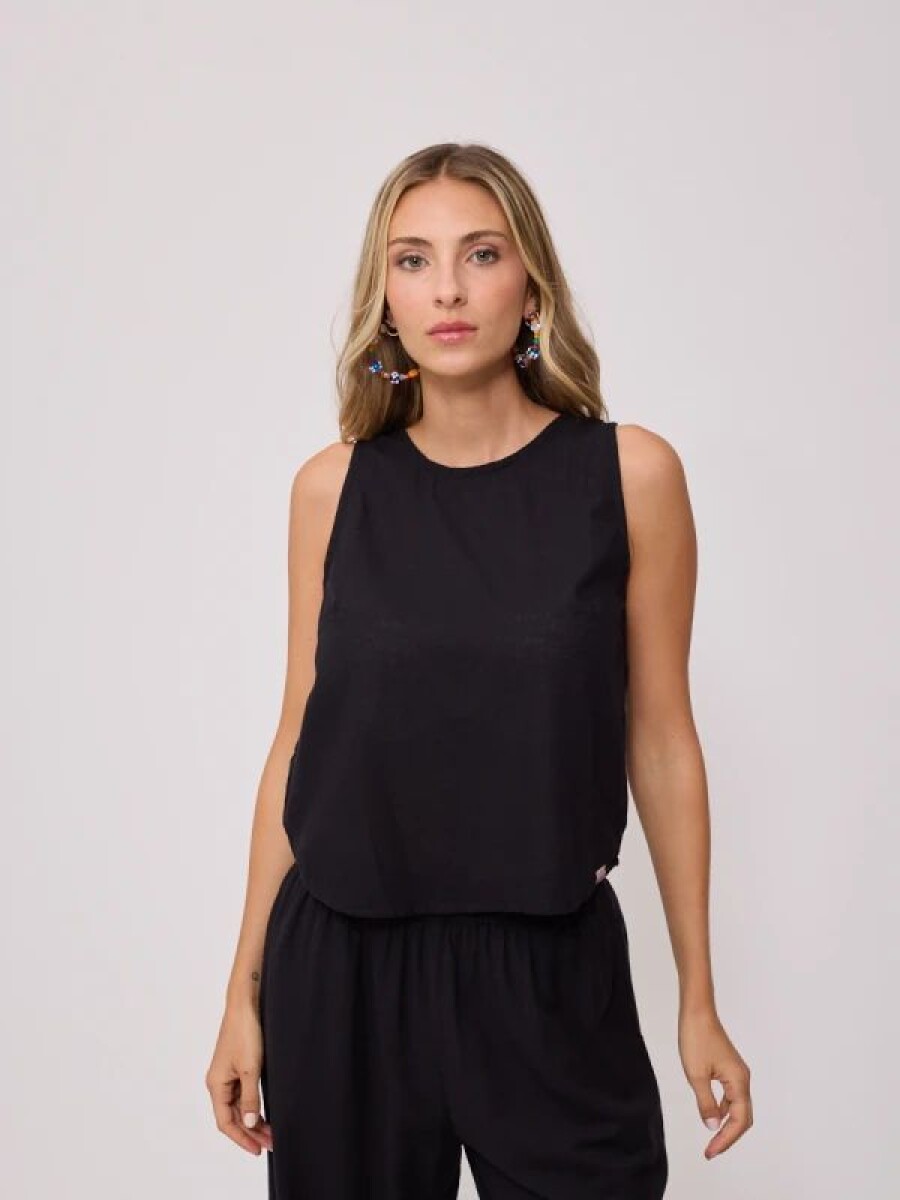 Top Lino FIONNE Rusty - Negro 