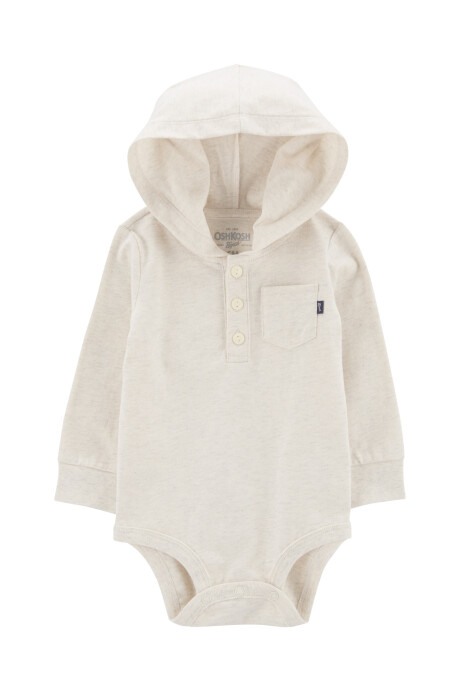 Body de algodón, manga larga, con capucha Sin color