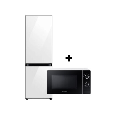 Heladera Samsung Bespoke 328L No Frost Freezer Inferior SpaceMax RB33A307012 White + Microondas MS20 de regalo