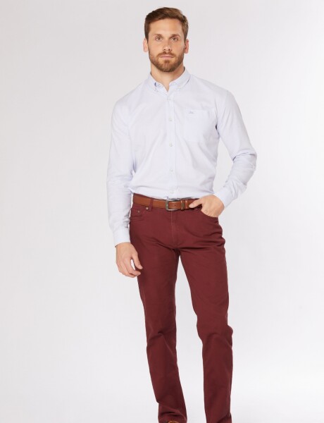 PANTALÓN 5 BOLSILLOS CON SPANDEX Bordo Oscuro