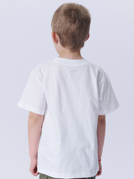 Remera Con Bolsillo Contraste Blanco Y Tostado