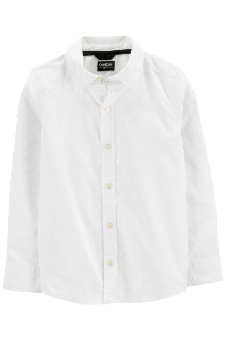 Camisa de algodón manga larga blanca Sin color
