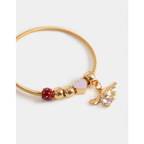 Pulsera Flexible Multi Dije Cinnamoroll Dorado