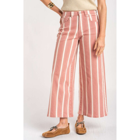 Jean Wide Leg Rayado Rojo