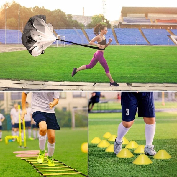 Kit Entrenamiento Futbol Set Obstaculos Paracaidas Conos Escalera Valla Hockey Deportes Imback Kit Entrenamiento Futbol Set Obstaculos Paracaidas Conos Escalera Valla Hockey Deportes Imback