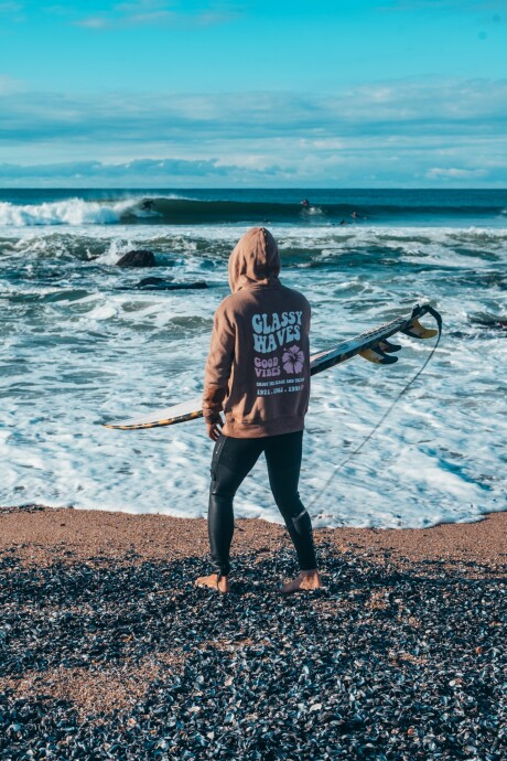 Hoodie Good Vibes / Marrón U