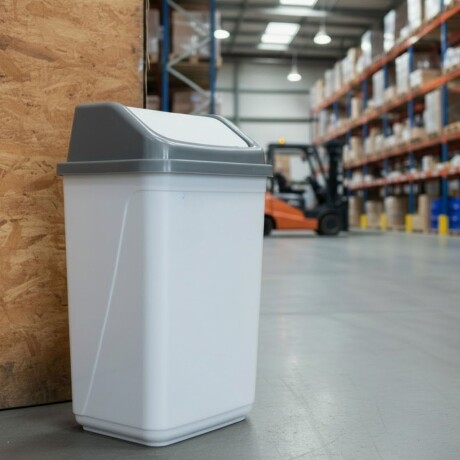 Tarro de residuos 50L con tapa vaivén BLANCO