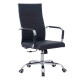 Silla de Oficina Negra en Poliuretano con Base Cromada Silla de Oficina Negra en Poliuretano con Base Cromada