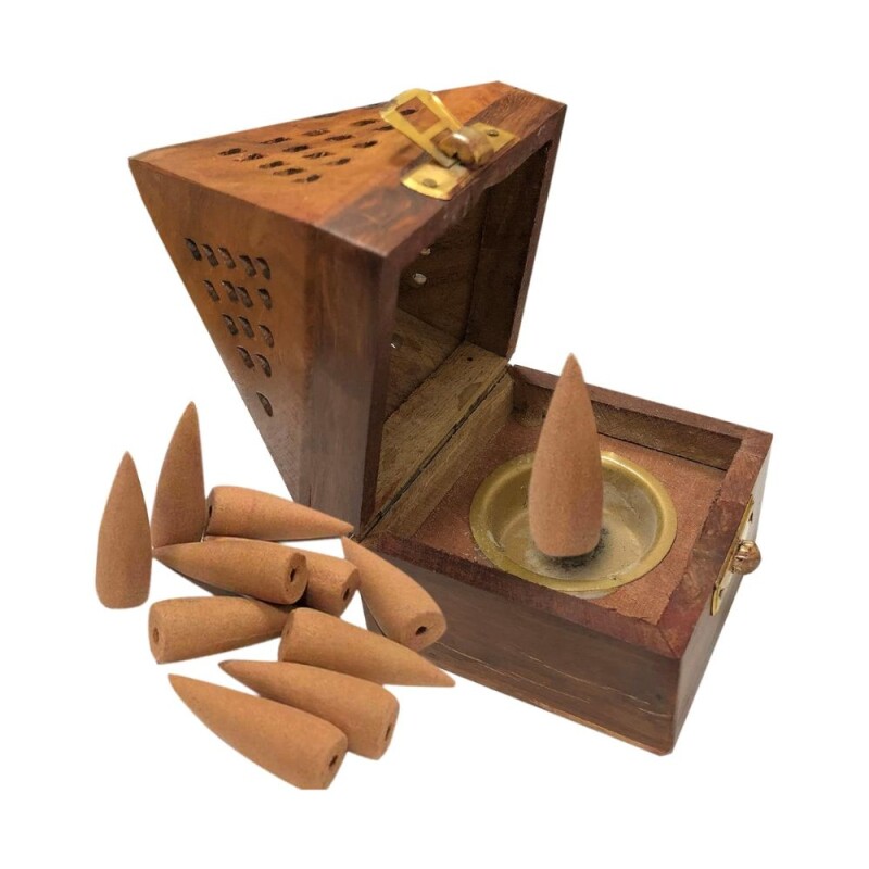 PORTAINCIENSO MADERA PIRAMIDE Portaincienso Madera Piramide