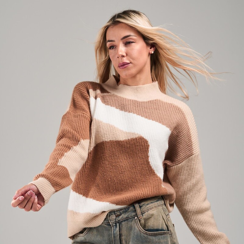 Buzo tejido slowly Beige/brown