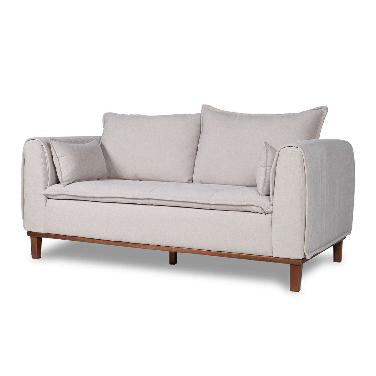 Sofá Lorenzo - Tela Microfibra - 2 cuerpos - AA-10 (Beige) 
