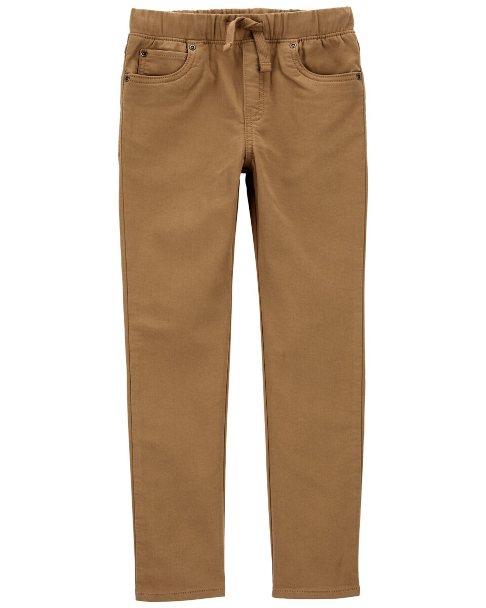 Pantalón en tejido dobby, color khaki. Talles 6-8 
