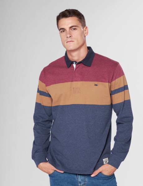 REMERA POLO RAYADA Bordo