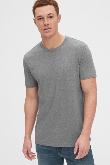 Remera Básica Cuello Redondo Hombre B30 Grey Heather