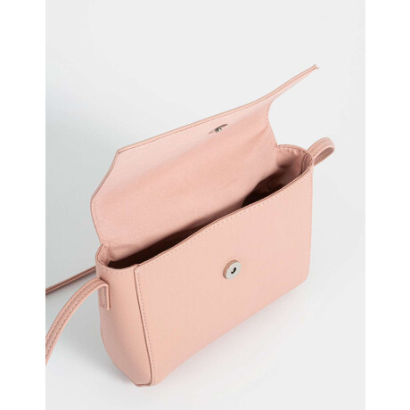 Bandolera Cuerina Solapa Rosa Viejo