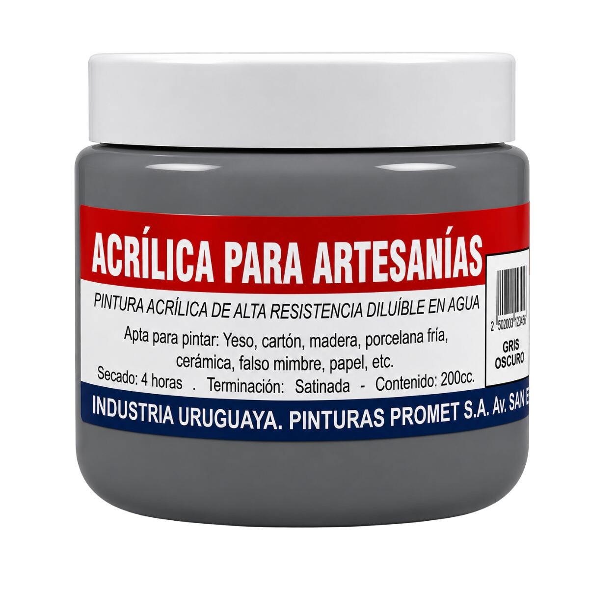 PINTURA ACRILICA ARTISTICA 200ML - Gris Oscuro 