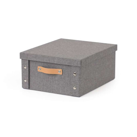 Caja Organizador C/Asa 26.5X31.5X14.5Cm Ext Tela Gris