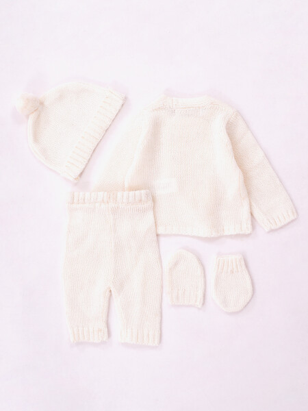 CONJUNTO RECIEN NACIDO OFF WHITE