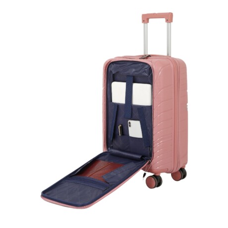 Valija Carry On con bolsillo para laptop Rosa Chicle