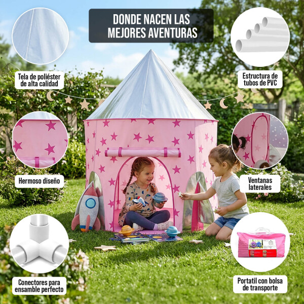 Carpa Casita Infantil Para Niños Casa Tipi Espacio Nave Cohete Espacial Estrellas Imback Color Rosa Carpa Casita Infantil Para Niños Casa Tipi Espacio Nave Cohete Espacial Estrellas Imback Color Rosa