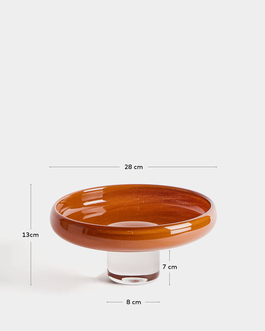 Centro de mesa Denuo de vidrio terracota Ø28 cm