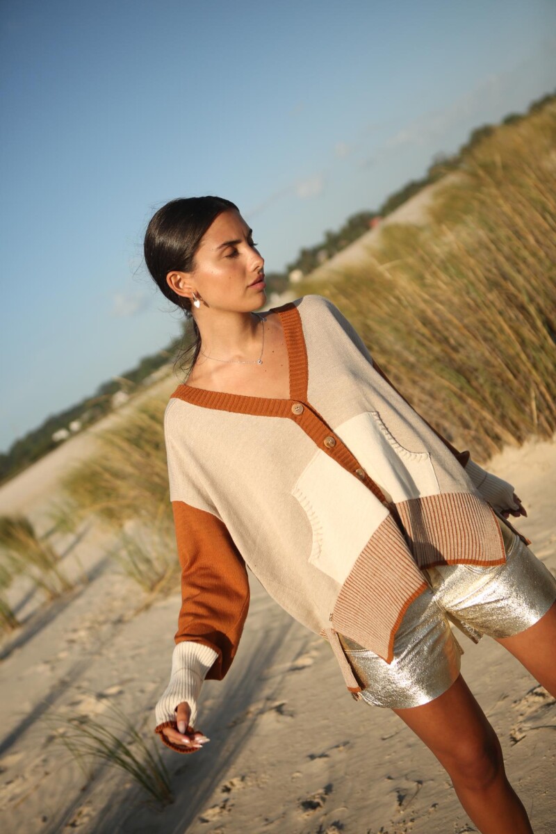 Saco New Espiga - Beige y Camel 