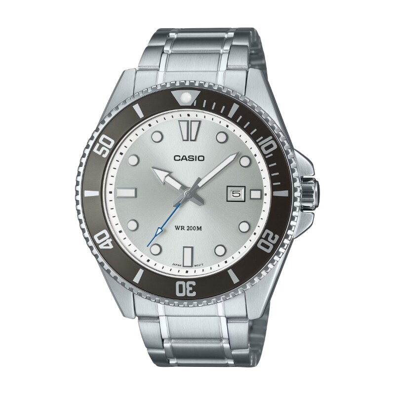 Reloj Casio MDV107D-1A3V para hombre con correa de acero Plateado