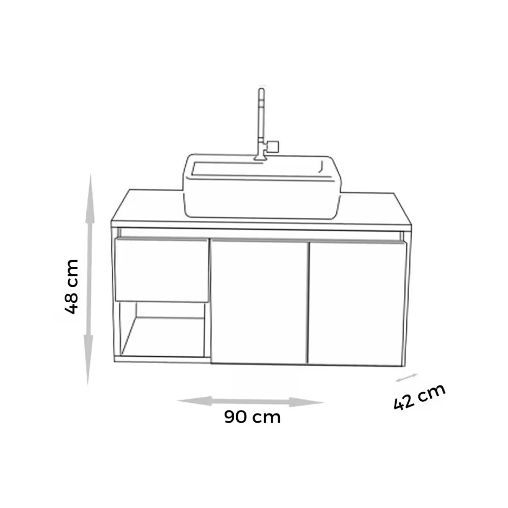 Mueble de baño suspendido Apollo Rustico Blanco 90 cm sin bacha Mueble De Baño Suspendido Apollo Rustico Blanco 90 Cm Sin Bacha