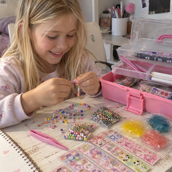 Valija Para Hacer Pulseras Llaveros para Niñas o Niños Set 1200 Piezas IMBACK Valija Para Hacer Pulseras Llaveros para Niñas o Niños Set 1200 Piezas IMBACK