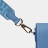 Bandolera The Flap Penny en efecto cuero saffiano Coast Blue