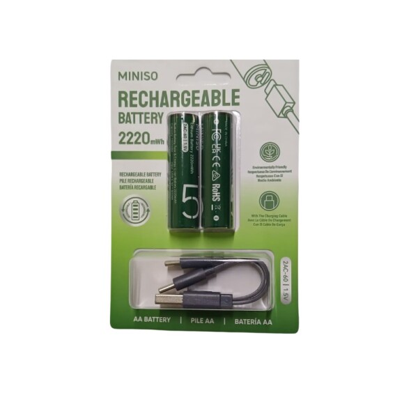 Pilas recargables AA 2pcs Pilas recargables AA 2pcs