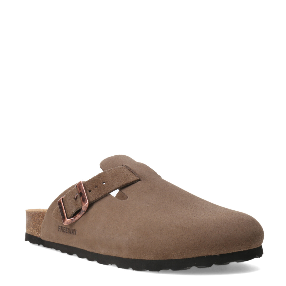 Sandalias de Mujer Freeway Zueco Casual 1 Hebilla - Taupe 