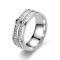 Anillo Doble Brillo En Caja Color Plata