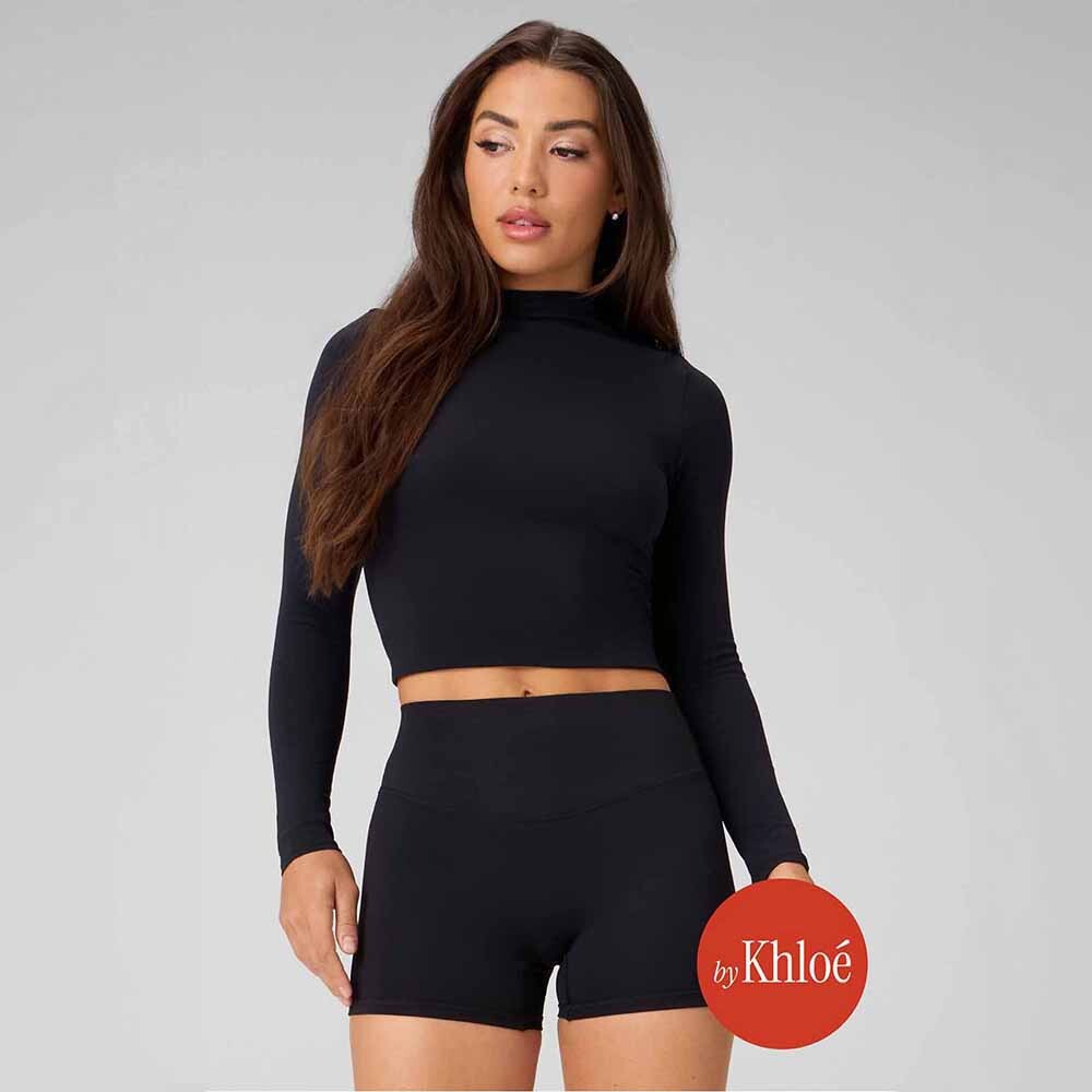 Polo Manga Larga Seamless Long-Sleeve Essential Tee Mujer Black