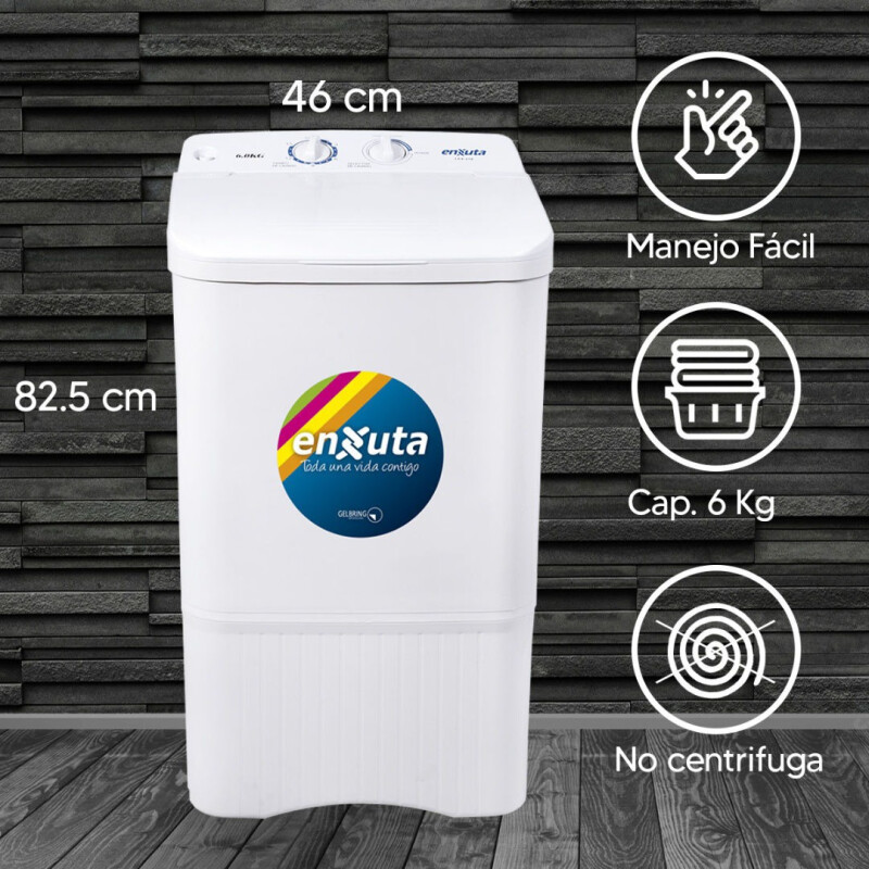 Lavarropas Enxuta Carga Superior 5.5kg Semiautomático Color Blanco Lavarropas Enxuta Carga Superior 5.5kg Semiautomático Color Blanco