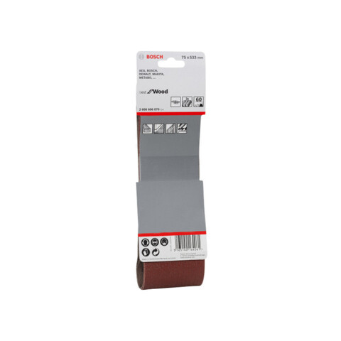 3 Lijas de banda p/madera grano 60 75x533mm Bosch BS4435